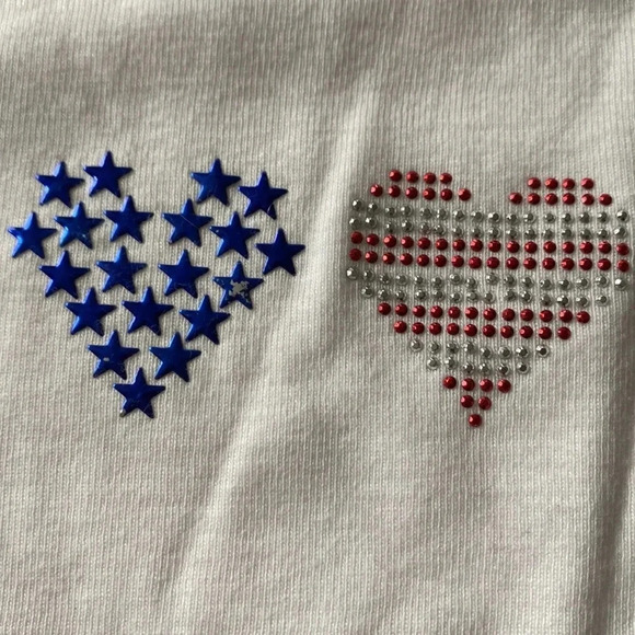 OLD NAVY NEW NWT GIRLS TOP SHIRT TSHIRT RED WHITE BLUE CASUAL WINTER SIZE 10 - Picture 4 of 4